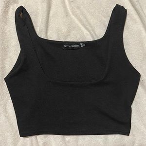PrettyLittleThing Black Crop Top Size 6 US